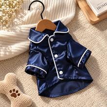 Pet Spring/Autumn Thin Home Wear, Cartoon Print Design, Suitable For Small Dogs Like Schnauzer, Skin-Friendly And Soft - Royal Blue - View 5