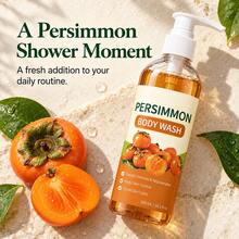 Persimmon Extract Body Wash 300ml Deep Cleansing & Skin Revitalizing Body Odor Control Fresh Fruity Scent Long-Lasting Fragrance Family Use Shower Gel - Persimmon - View 8