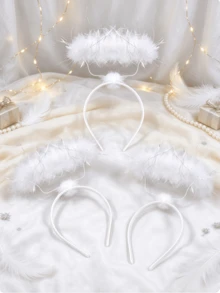 2pcs/1pc Adult Angel Halo Headband, Halloween White Halo Hair Accessory, Suitable For Cosplay Party Props - Multicolor - View 13