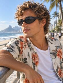 Men's Cycling Decorative Glasses, Face-Hugging Wrap-Around 3D Frame Structure, Reflective Lens Design, Sturdy Temples Comfortable And Durable, Functional Style, Cycling, Hiking, Outdoor Travel - Multicolor - View 5
