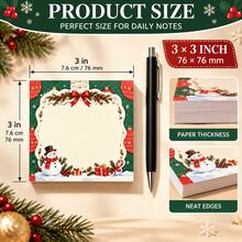 6pcs Christmas Notebook Set, Holiday Printed Paper Notebooks, Compact Square Writing Cards, Large Blank Area, Cute Holiday Stationery, Suitable For Diary, Gifts, Office, Study, Back To School, Parties And Christmas Decoration - one-size - View 2