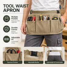 1pc Khaki Smart Tool Apron Waist Apron - Multicolor - View 6