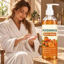 Persimmon Extract Body Wash 300ml Deep Cleansing & Skin Revitalizing Body Odor Control Fresh Fruity Scent Long-Lasting Fragrance Family Use Shower Gel - Persimmon - View 3