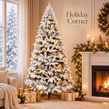 Pointed Mixed Snow Christmas Tree PVC PET 120cm 150cm 180cm 210cm - White - View 7