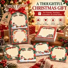 6pcs Christmas Notebook Set, Holiday Printed Paper Notebooks, Compact Square Writing Cards, Large Blank Area, Cute Holiday Stationery, Suitable For Diary, Gifts, Office, Study, Back To School, Parties And Christmas Decoration - one-size - View 8