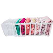 1pc 11-Compartment Foldable Underwear Storage Box, Portable Mesh Drawer Organizer Divider, Suitable For Home, Bedroom, Dormitory Wardrobe Drawer Socks And Underwear Organizer - Multicolor - View 10