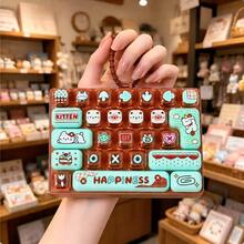 Mini Keyboard Clicker Fingertip Toy Keychain, 26-Key Multi-Button Stress Relief Toy, Portable Desktop Gadget And Bag Charm - Multicolor - View 4