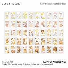 Cosmic Happiness Series PET Sticker Book, Cute Cartoon Style, Animal & Magic Elements Planner Stickers, Water Bottle, Notebook, Guka DIY Decorative Stickers - Multicolor - View 11