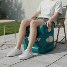 1pc Travel Inflatable Footrest, Adjustable 3-Layer Height, Sleep Flight Leg Support Pillow, Suitable For Airplane, Train, Office - Multicolor - View 3