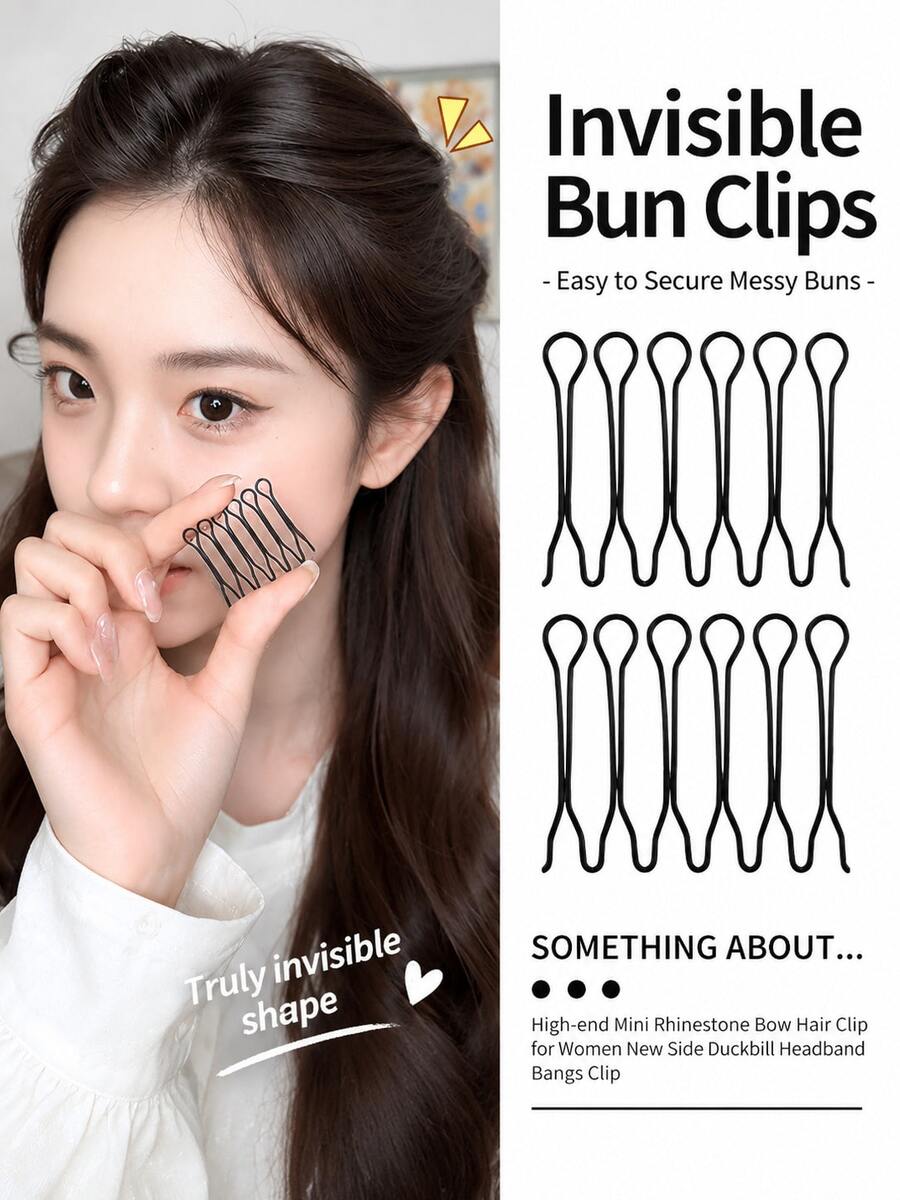 15/10/6/2Pcs,Minimalist, Non-Slip Hair Accessories-Including Invisible Clips Perfect For High Buns, As Well As Combs Suitable For Bangs And Loose Hair-Designed To Add Volume; Ideal For Daily Commuting, Work, Dates, Parties, And Other Occasions. - Multicolor - View 1