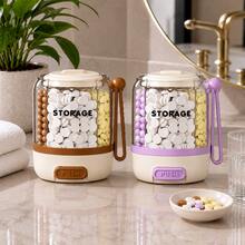7-Day Press-Type Pill Box, Portable Round Weekly Pill Storage Box, Multi-Compartment Design With Handle And Button Dispenser, Suitable For Vitamins, Capsules, Tablets, Travel, Home And Daily Use - View 13