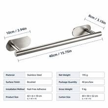 Bathroom Towel Rack No-Drill Storage Shelf Single Bar Toilet Washroom Hanging Rack Kitchen Hooks Space Aluminum Shower Room Towel Rack Multi-Function Bathroom Accessories - Grey - View 16