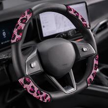 Sarung Setir Minimalis Mewah Bertabur Berlian Imitasi, Pelindung Setir Anti Selip Kristal Berlian Universal, Aksesori Dekorasi Interior Mobil yang Dipersonalisasi untuk Sebagian Besar Kendaraan - 4 buah - View 9