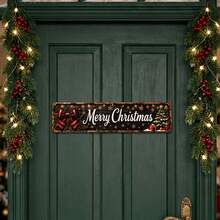 1pc Christmas Bow Santa Claus Wooden Hanging Ornament, Holiday Atmosphere Decoration, Suitable For Home And Yard Decor - AA - View 5