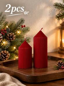Christmas 5-Piece Luxury French Vintage Roman Column Shaped Scented Candle Set, Smokeless Scented Candles, Christmas Home Decor Candles, Halloween Decor Candles, Candle Centerpiece, Suitable For Home Decor Gifts, Applicable For Home Decor, Weddings, Parties And Romantic Atmosphere | Photography Props, Creative Gifts, Premium Soy Wax Candles, Christmas Decor, Room Decor, Christmas Gifts - Burgundy Pointed Stiletto Heels - View 13