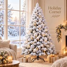 Pine Needle Snow Christmas Tree PET 120cm 150cm 180cm 210cm Holiday Decor - White - View 10