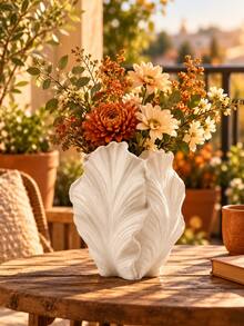 1PC Black Feather-Shaped Vase, Modern Decorative Flower Vase For Living Room, Bedroom, Entryway, Dining Table And Office Decor, Sculptural Tabletop Accent, Unique Housewarming Gift - A - View 7