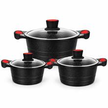 6-Piece Cookware Set With 3 Pots And 3 Glass Lids, 16, 22 And 28 Cm, For Soups, Stews And Pasta - View 2