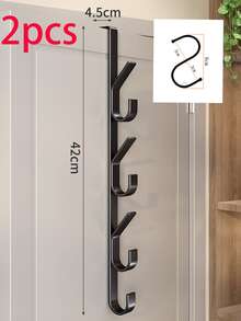 2pcs/1pc Carbon Steel Door Hooks - Heavy Duty Metal Multi-Function Towel Rack, Hooks, Door Hooks, Handbag Hooks, Door Hooks, Space-Saving Vertical Design Storage Hooks Rack, Key Hooks Wall, Hooks, Bathroom Door Towel Rack, Titanium Gold - Multicolor - View 13