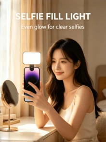 DUONENG Portable Clip-On LED Fill Light, Suitable For Action Photography, 3 Lighting Modes, Adjustable Brightness And Angle, USB Interface, Compatible With Laptop/Phone/Tablet/Zoom Meeting/Makeup, Suitable For Selfie And Live Streaming, Portable Light - one-size - View 7