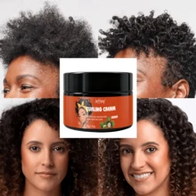 50G Black Castor Oil Curling Styling Cream, Anti-Frizz Moisturizing Curling Cream, Long-Lasting Hold, Shaping Soft Curls, Suitable For All Curl Types And Hair Textures Moisturizing Styling Cream - Cream - View 8