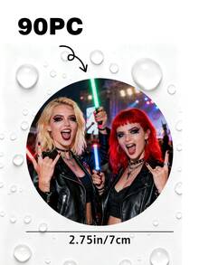 Custom Round Stickers, Personalized Photo Stickers, Custom Image & Text Circle Labels, Photo Labels For Cups, Tumblers, Bottles, Packaging & Party Favors, Wedding, Birthday, Anniversary, Valentine's Day, Gifts & Celebrations - Multicolor - View 24