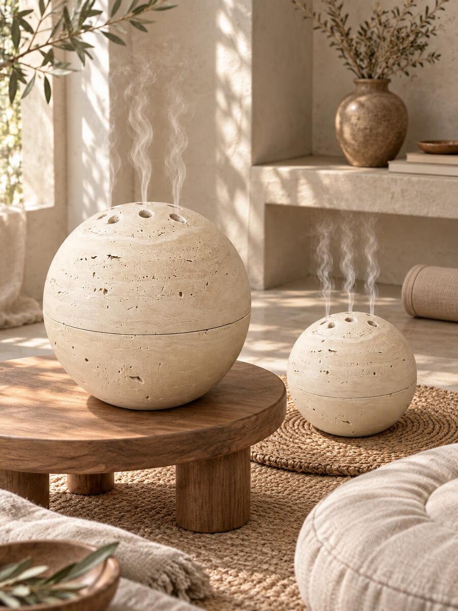 Wabi-Sabi Style Spherical Incense Burner, Multi-Hole Spherical Incense Holder, Aesthetic Desktop Fragrance Decor For Bedroom And Living Room