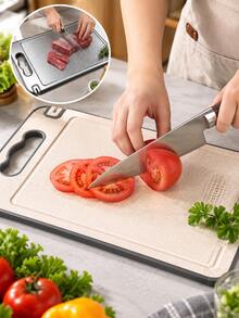 16 X 11 Inch Stainless Steel Kitchen Cutting Board, Double-Sided Metal Cutting Board With Non-Slip Edge And Handle, Easy To Clean, Suitable For Meat, Fish, Vegetables, Fruit, Bread, Home Kitchen Cooking And Meal Preparation - Multicolor - View 9