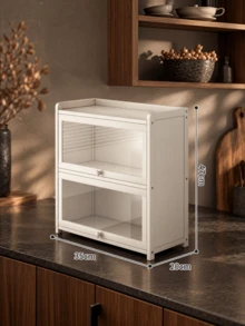 Light Luxury Simple Desktop Display Cabinet, Easy Assembly Desktop Storage Display Cabinet, Transparent Dust-Proof Door, Multi-Functional Tabletop Storage Rack, Suitable For Mugs, Cosmetics And Office Supplies, Elegant Home Storage Rack - Multicolor - View 10