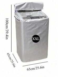 1pc Top-Loading Washing Machine Cover, Waterproof Outdoor Washing Machine Cover, Suitable For Top-Loading Dryer, UV-Resistant Oxford Fabric Protective Cover With Zipper Flap, Dust-Proof Appliance Cover, Essential For Balcony And Rental Apartment - View 9
