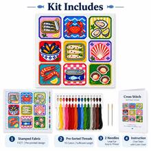 Healing Seafood Cross Stitch Kit 38x38cm [15x15 Inches] 11CT 9-Grid Cute Seafood Food Print Zero-Based Stress Relief DIY Home Decor Wall Hanging Handmade Gift - Multicolor - View 4