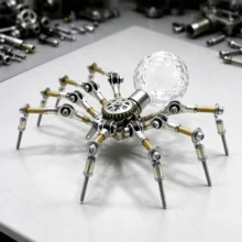 DIY Adult 3D Puzzle Blue Mechanical Spider Handmade Assembly Kit Home Decor Assembly Kit Holiday Gift - Multicolor - View 7