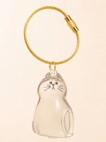 MESHUOKAI 1 件猫毛收纳挂饰，创意透明猫毛收纳包饰，小猫咪纪念扭蛋，宠物毛发收集器胶囊钥匙扣万圣节配饰教师节包饰挂绳带身份证夹汽车配饰包饰 - 彩色 - 查看 11