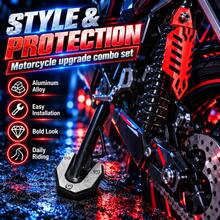 1 Set Aluminum Alloy Motorcycle Foot Pegs + Shock Absorber Suspension Anti-Slip Motorcycle Modification Parts - A - View 9