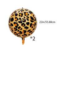 2/23/45pcs Leopard Print 22 Inch 4D Large Aluminum Foil & Latex Balloons, Suitable For Birthday Party, Animal Jungle Adventure, Wedding, Baby Shower Decoration - Multicolor - View 10