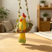 1pc Colorful Parrot Hanging Statue, Outdoor Garden Decor Sculpture, Suitable For Garden, Balcony, Yard, Patio, Funny Yard Tree Lawn Art Ornament, Spring/Summer - Multicolor - View 14