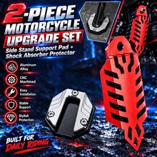 1 Set Aluminum Alloy Motorcycle Foot Pegs + Shock Absorber Suspension Anti-Slip Motorcycle Modification Parts - A - View 1