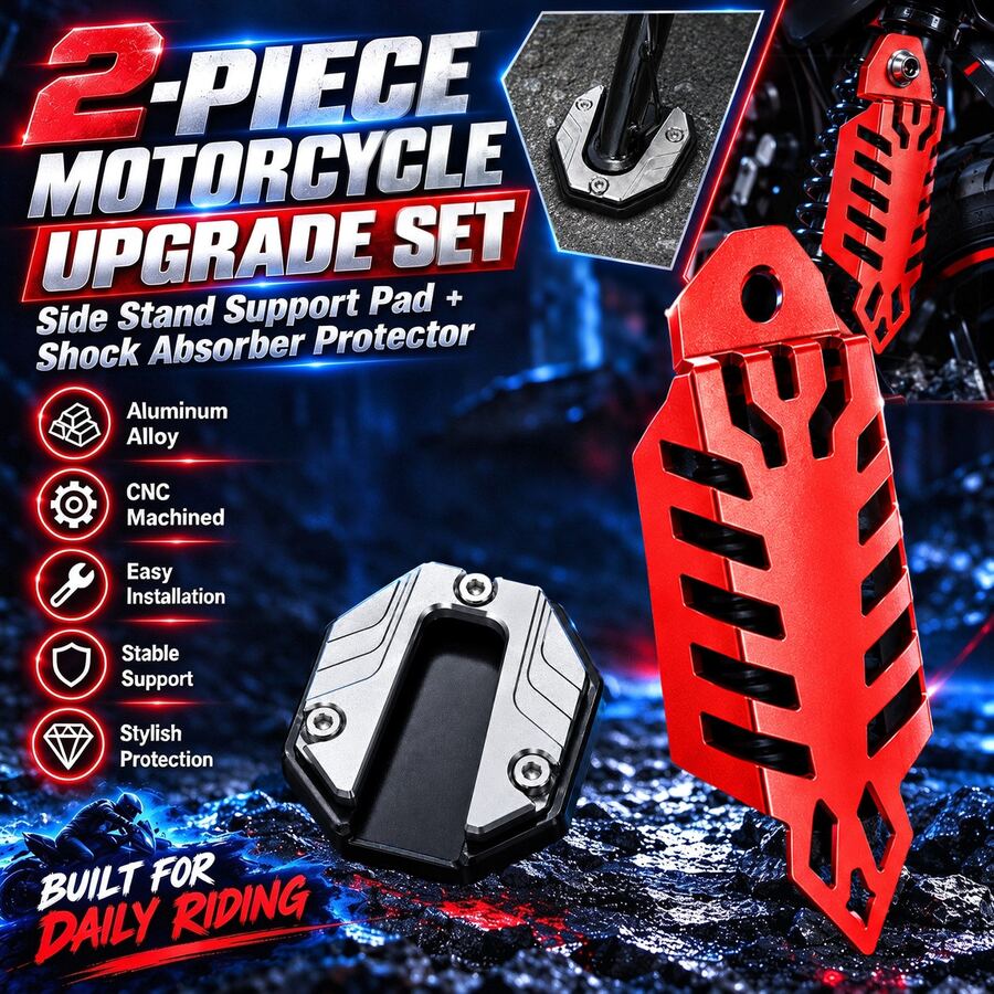 1 Set Aluminum Alloy Motorcycle Foot Pegs + Shock Absorber Suspension Anti-Slip Motorcycle Modification Parts - A - View 1