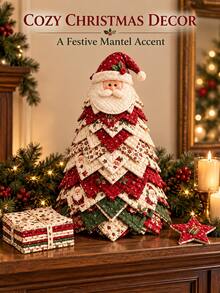 1pc Creative DIY Christmas Tree Patchwork Kit, Fun Handmade Craft Set For Personalized Holiday Decoration, Festive Tabletop Ornament For Christmas Party, Living Room And Home Decor, Holiday Craft Project And Christmas Gift - Multiple Styles - View 6