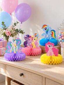 My Little Pony Character Honeycomb Table Centerpieces, Colorful Pony Party Decor For Birthday Table, Christmas Party & Holiday Celebration - Style 1 - View 3