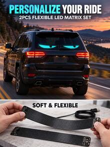 2pcs LED Flexible Screen Light, Multi-Language LED Matrix Pixel Panel Scrolling Advertising Light, USB APP Control Magic Eye Light Sign (Battery Not Included) - App Control - View 9