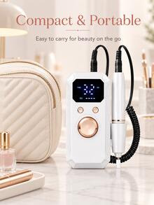 GENAI Digital Display Electric Nail File, Portable Handheld Nail Buffer, Adjustable Speed Forward/Reverse Rotation, Suitable For Manicure, Pedicure, Home Nail Care - Multicolor - View 7