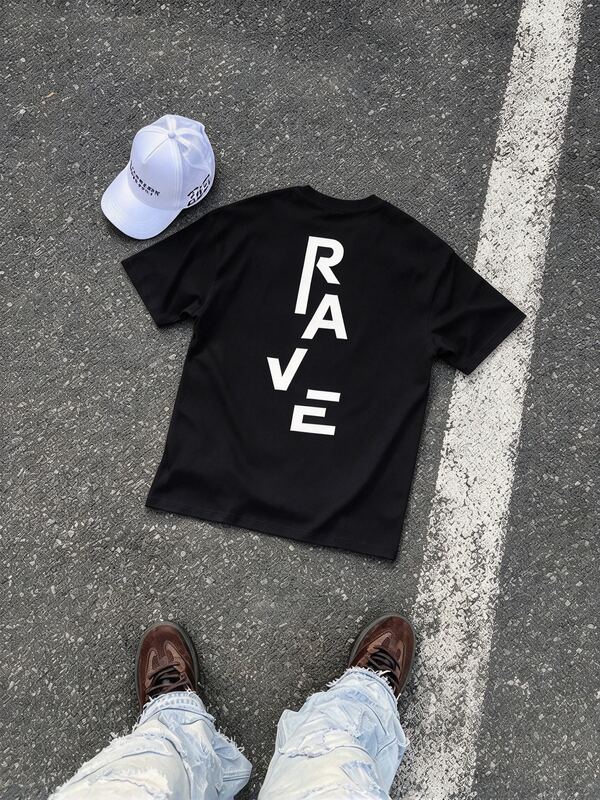 Oversized Crew Neck Short Sleeve T-Shirt, Vertical Letter Graphic Print On Back, Urban Casual Everyday Top