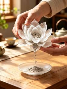 Lotus-Shaped Incense Holder With Ash-Catching Base - Resin Meditation Suitable For Yoga Studio, Spa, Zen Tabletop Decor, Ash Catcher For Stick/Cone Incense, No Odor Neutral Design For & Meditation Spaces - Multiple Styles - View 2