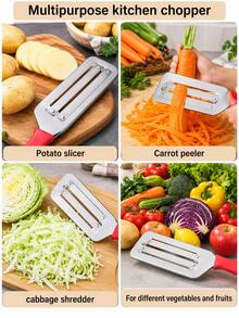 Stainless Steel Cabbage Slicer, Manual Vegetable And Fruit Slicer, Kitchen Gadget, Suitable For Pickles And Salads, Dishwasher , Suitable For Restaurant And Home Kitchen, Christmas, Halloween, Thanksgiving Holiday Gift - Multicolor - View 10