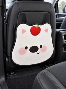 1pc Cute Cat Dog Bear Car Seat Back Protector, PU Leather Kids Kick Mat, Wipeable & Cleanable, Adjustable Hook & Strap, Universal Front Seat Back Cover, Suitable For Car SUV Sedan Truck, Family Travel Interior Accessory - A - View 13