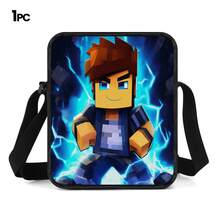 Blue Lightning Effect Pixel Boy Character Print 3 Pieces Set Large Capacity Backpack + Crossbody Bag + Pencil Case Adjustable Breathable Shoulder Straps Fashion Pixel Style Game Theme Enthusiast Daily Commute Storage Set - Printed Bag - View 13