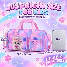 Kids Duffle Bag For Girls, Large Capacity Weekender Travel Gym Bag With Detachable Shoulder Strap, Halloween Christmas Gift - Travel Bag - View 5