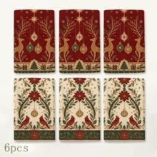 2pcs Christmas Red Bird & Reindeer One-Piece Red Kitchen Towels, Suitable For Kitchen, Bathroom, Toilet Holiday Kitchen Decor, Winter Home Decoration, Christmas Gift Set - Multicolor - View 9