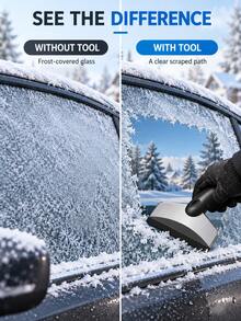 1pc Stainless Steel Car Ice Scraper And Snow Shovel, Portable Windshield Frost Scraper For Removing Ice, Snow And Frost From Car Windows, Multifunctional Automotive Deicing And Snow Cleaning Tool, Winter Car Essential - Multiple Styles - View 4